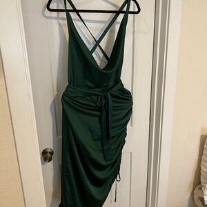 Lavish Alice Deep Green Backless Dress